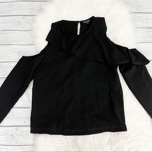 Topshop black cold shoulder long sleeve top